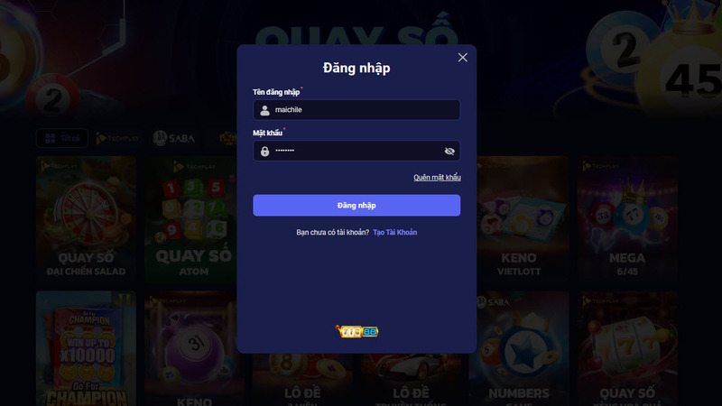 Điền dữ liệu đăng nhập Tin88 với thông tin cơ bản